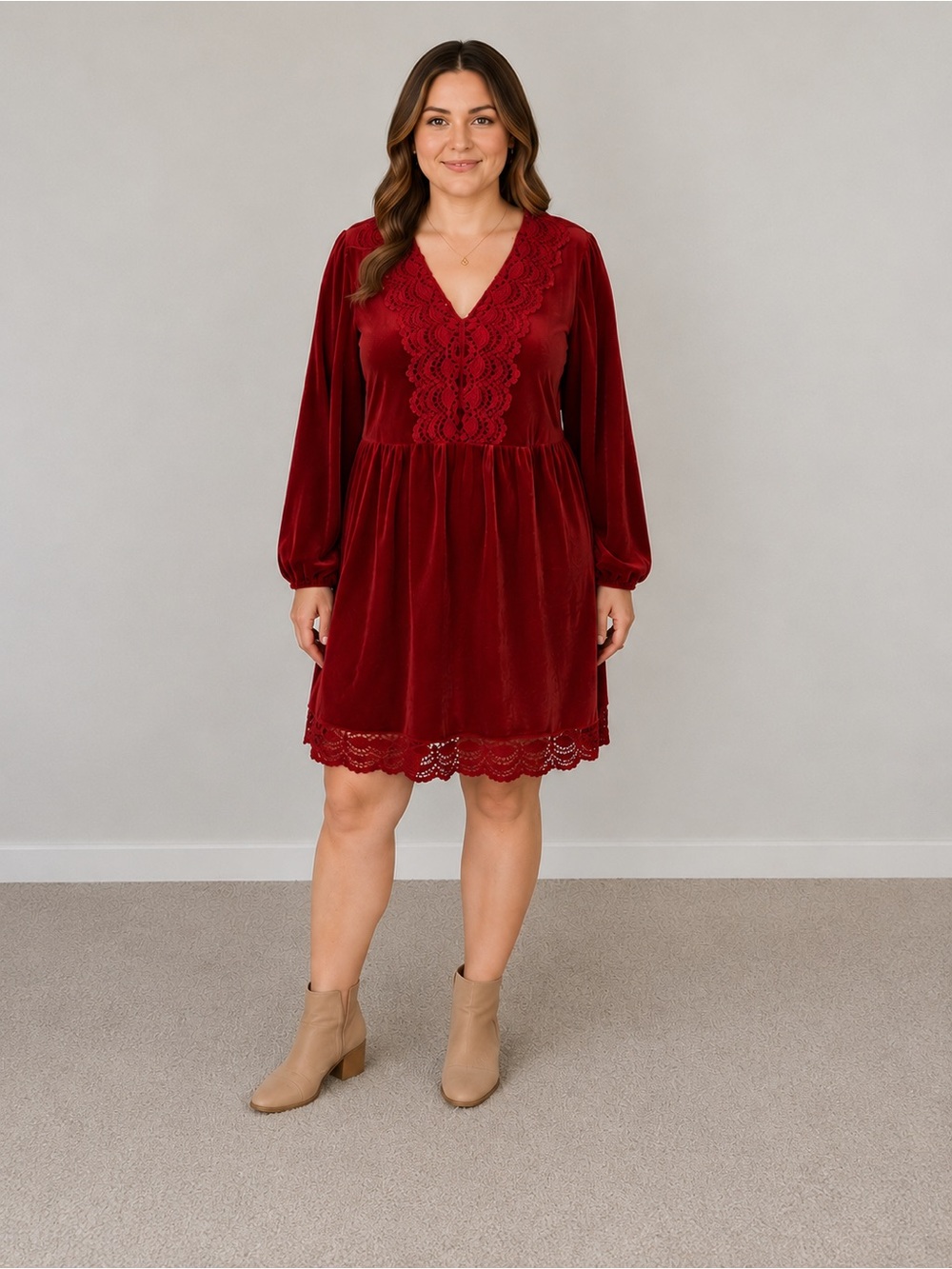 RusttyDustty Dress Orange Velvet Babydoll Boho Festival Cottage Size 0XL